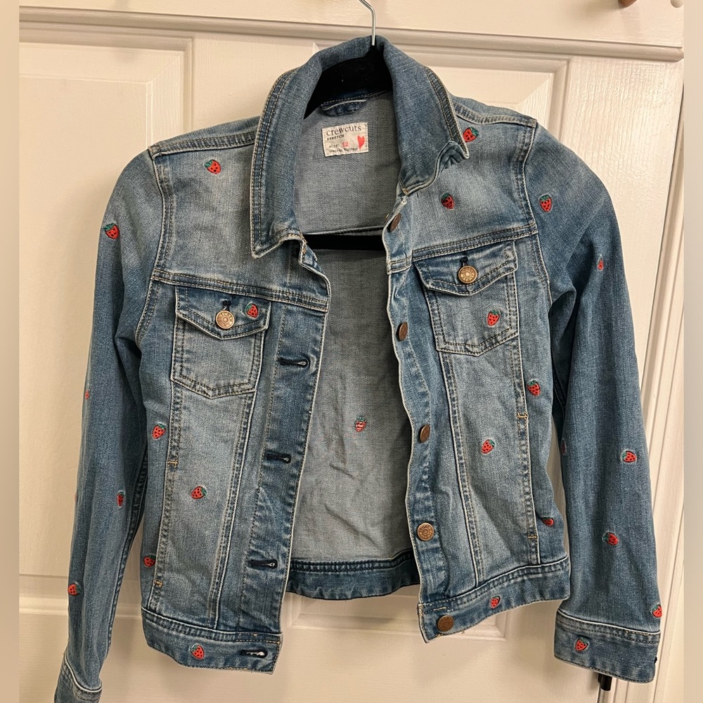 J. Crew crew cuts strawberry Girls Denim Jacket 12